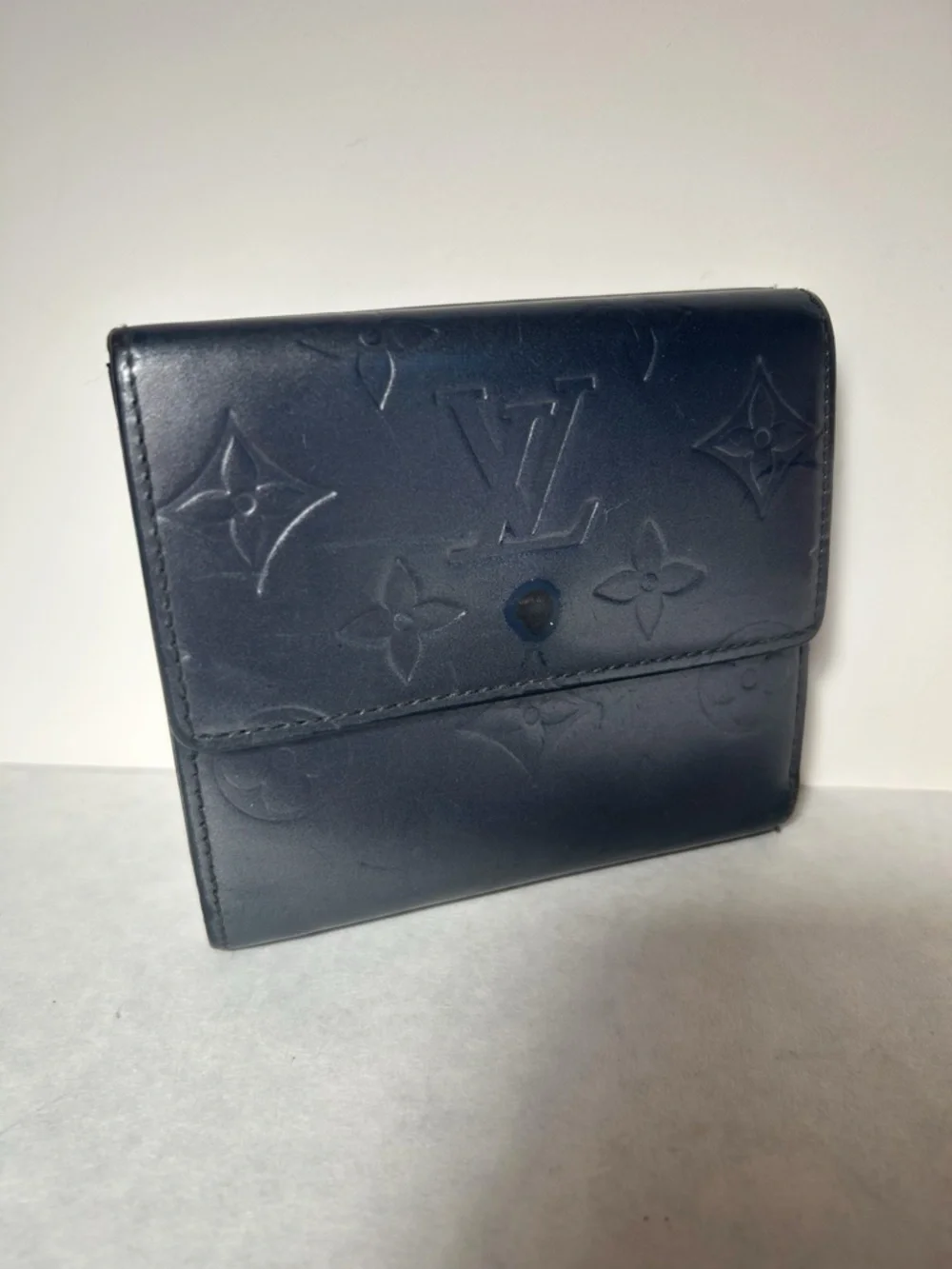 VTG Louis Vuitton Elise Compact Wallet in Monogram Mat Vernis Gray Leather - Picture 5 of 14